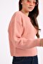 Women's Vt84 Hems Crew Neck Knitwear Sweater Pink - 5