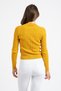 Women's Vt113 V-Neck Knit Pattern Knitwear Sweater Mustard - 5