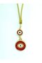 Gilded Red Metal Round Evil Eye Beaded Car Mirror Ornament Car Charm Evil Eye Protection - 6