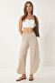 Side Slit Ayrobin Shalwar Trousers Cream Lde0003 - 2