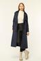 Double Pocket Seasonal Bondit Fabric Long Women's Trench Coat - 7