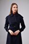 Raglan Sleeve Seasonal Lined Long Trench Coat, Cap - 3