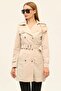 Summer Unlined Gabardine Fabric Short Women's Trench Coat