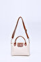 Cream - Tan Shk135 Faux Leather Single Compartment Double Strap Hand, Arm and Cross Shoulder Bag U:13 E:22 W:10 C
