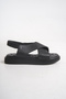 Genuine Leather Massage Supported Black Cross Women Sandals Tmd 2025712 - 6