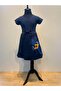 Curious Bird Printed Girl's Short Sleeve Combed Cotton Dress
