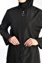 Black 4-Piece Fully Covered Water-Repellent Quick-Drying Zippered Parachute Hijab Swimsuit - 3
