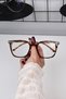 54 Ekartman Unisex Women Men Leopard Blue Light Protection Blue Block Transparent Vintage Glasses - 6
