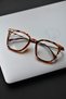 54 Ekartman Unisex Women Men Leopard Blue Light Protection Blue Block Transparent Vintage Glasses - 2