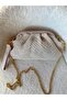 Women's Cream Knitted Scholarship Hand and Shoulder Bag