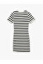Mini Crew Neck Short Sleeve Ribbed Slim Fit Dress - 7