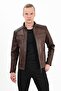 Sandor Genuine Leather Men's Wax Brown Leather Coat