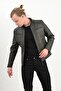 Sandor Men's Genuine Leather Embossed Stitched Leather Jacket Green