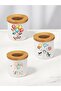 Balloon Bird Printed 3-Piece Ceramic Desktop Pen Holder Pencil Case