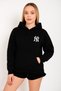 Black Hoodie - Hooded Unisex Sweatshirt with Cotton Inside - 4