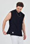 Half Neck Zero Sleeve T-Shirt Plain Basic - 2