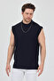 Half Neck Zero Sleeve T-Shirt Plain Basic - 6