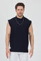 Half Neck Zero Sleeve T-Shirt Plain Basic