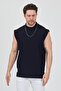 Half Neck Zero Sleeve T-Shirt Plain Basic - 3