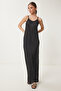 Strappy Summer Pleated Dress Black Ldz0005 - 3
