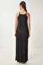 Strappy Summer Pleated Dress Black Ldz0005 - 7