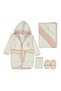 Floral Embroidered Gaye Baby Towel Bathrobe Set Organic Antibacterial - Baby Birth Gift - 3