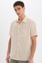 Relax Fit Polo Collar Linen Look Summer Short Sleeve Shirt E1230Ax25Sm - 3