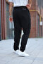 Men's Black Baggy Sweatpants Zippered Leg Quality Parachute Fabric - 3