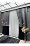 Panel Background Curtain, Elegans Series Azra Pattern Black Gold Gray - 2