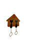 Wooden Cat Puzzle Wall Keychain for Couples Walnut-Black - 2