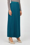 Petrol Blue Maxi Size Elastic Waist Pleated Skirt - 5