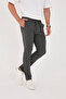 Men's Summer Seersucker Fabric Lycra Jogger Pants Half Elastic Waist Slim Fit Anthracite - 4