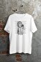 Man Printed Oversize White T-shirt
