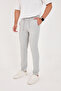 Men's Summer Seersucker Fabric Lycra Jogger Pants Half Elastic Waist Slim Fit Light Gray - 2