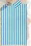 Blue Striped Digital Printed 150X220 cm Family Size Beach Towel Sand Proof - 2