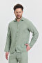 Long Sleeve Men's Shirt with Muslin Collar - 4030