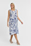 Women's Dress - Muslin Strap Patterned Dress - 3045 - 2