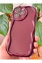 iPhone 14 Pro Case Camera Protected Wave Edge Shock Absorbing Burgundy Silicone Cover - 7