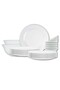 20 Pcs Opal ware Dinner set 6 Dinner plate 6 Dessert plate 6 Bowls 2 Serving Bowl