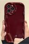 iPhone 16 Pro Max Case Camera Protected Wave Edge Shock Absorbing Burgundy Silicone Cover - 3
