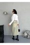 Maxi Boy Slit Beige Tint Jean Skirt - 9