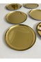 Steel Gold Color 6 Pieces Plain Mini Snack Cake Dessert Plate 12 cm - 4