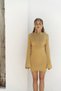 Sariah Window Detail Mustard Knitwear Dress - 5