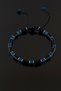 Natural Stone Bracelet, Blue Hematite Cube and Black Agate Bracelet, Adjustable, Men's Bracelet, Women's Bi - 2