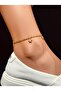 Gold Color Zircon Chain Anklet with Star Pendant - 3