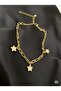 Gold Color Zircon Chain Anklet with Star Pendant - 4