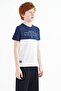 White Text Printed Color Block Standard Fit O Neck Boys T-Shirt - 11134 - 4