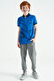 Cobalt Blue Print Detailed Standard Pattern Polo Neck Boys' T-Shirt - 11165 - 6