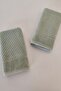 Diagonal Striped 100% Cotton Hand Towel 50X90 cm - Set of 2 Geometric Towels - Green - 4