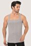 Men's Wide Bias Tank Top 100% Cotton Ribbed Gray 3 Pack - 2